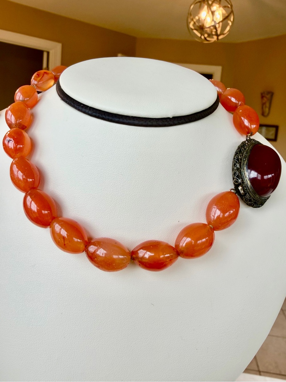 Carnelian and jasper necklace